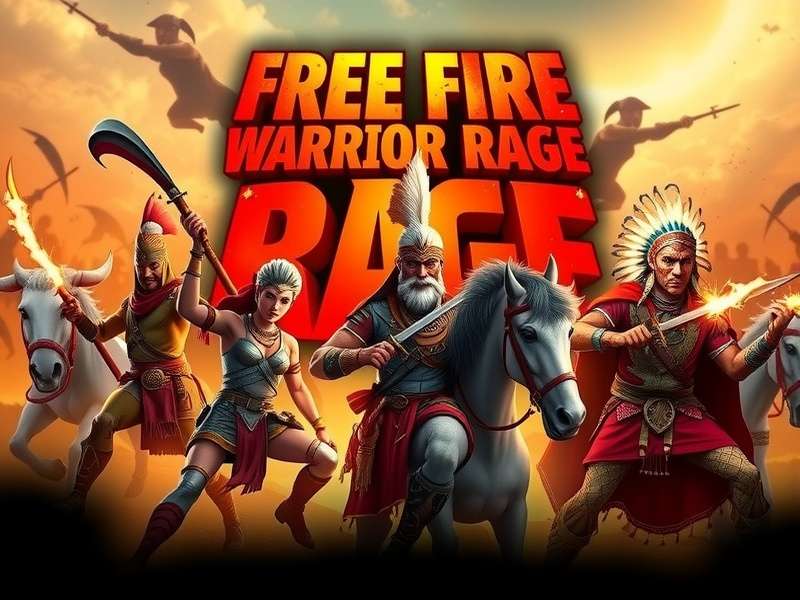 Free Fire Warrior Rage official cover art featuring Indian warriors on battleground